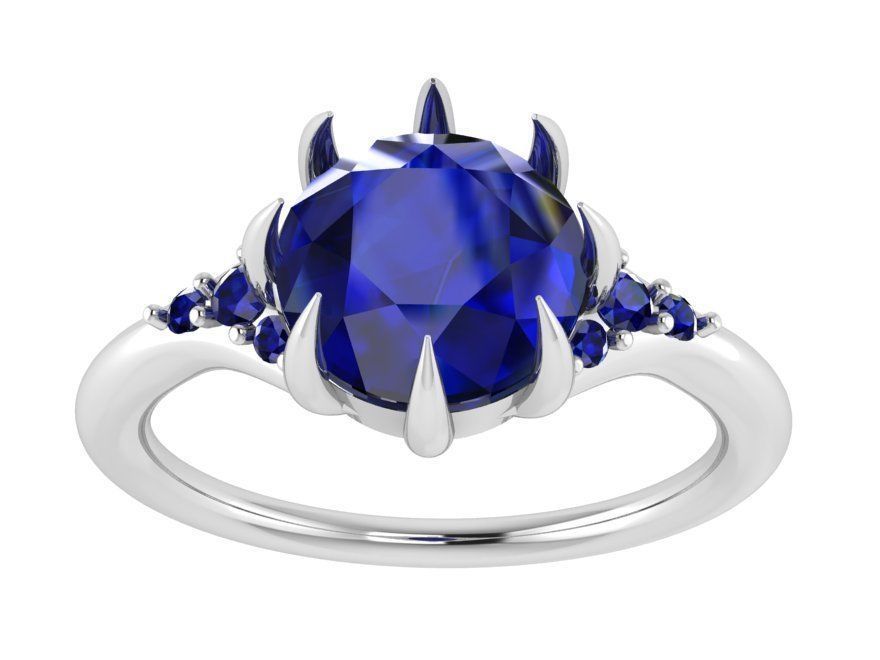 Gallant Blue Diamond ring 2837 3D print model 3D print model_2