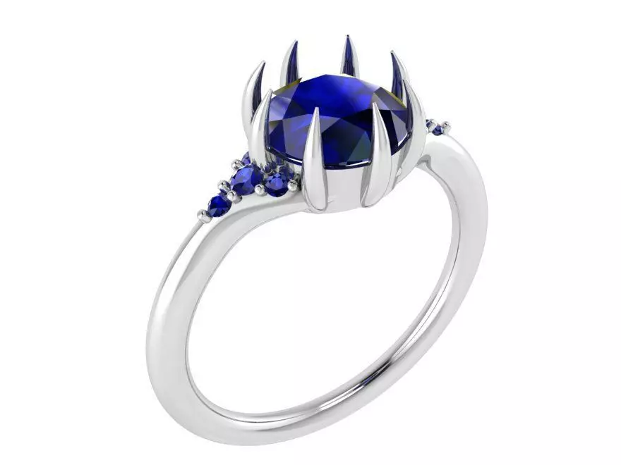 Gallant Blue Diamond ring 2837 3D print model 3D print model_0