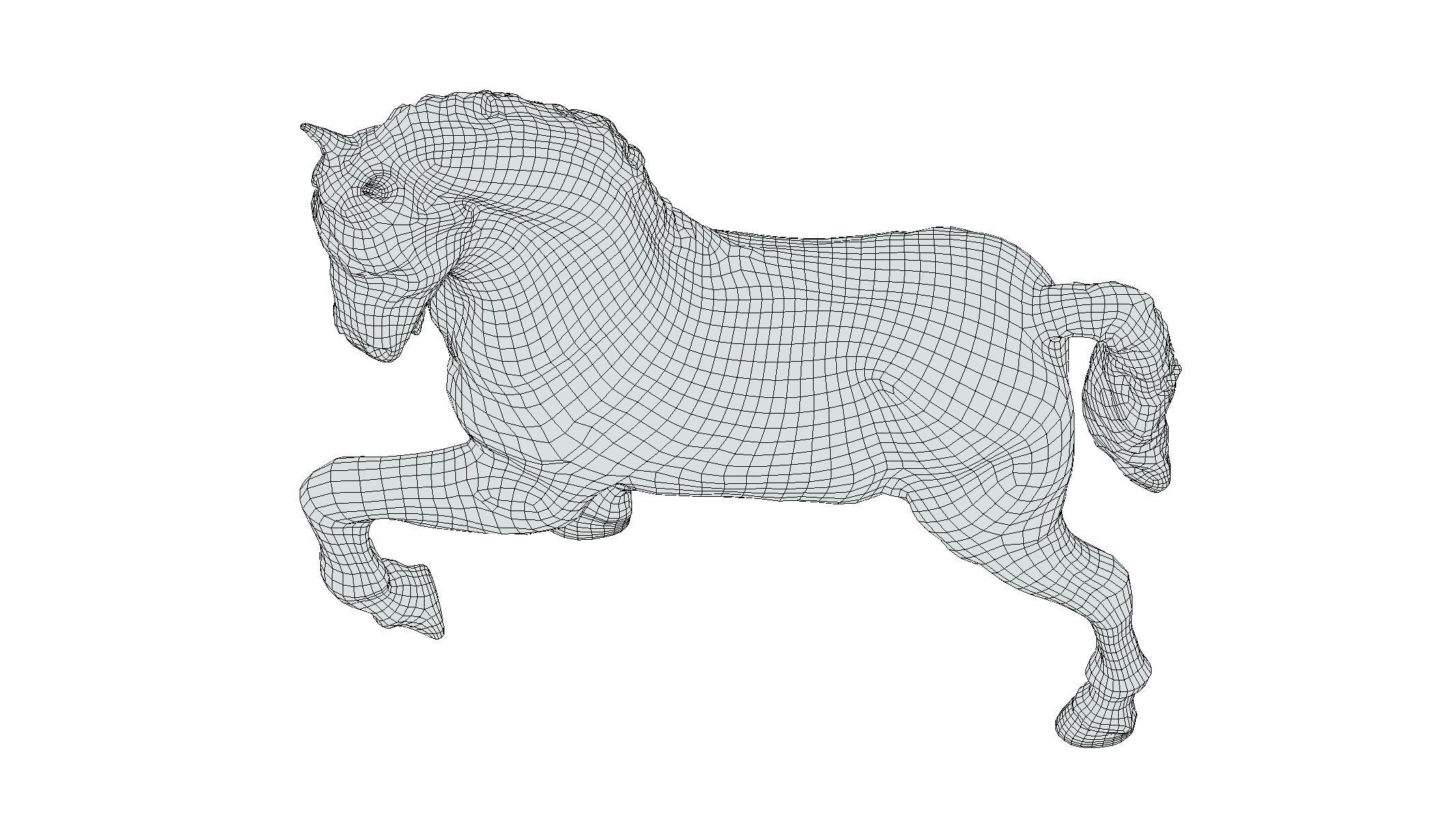 Horse Statue Low Poly PBR Realistic Low-poly 3D model_7