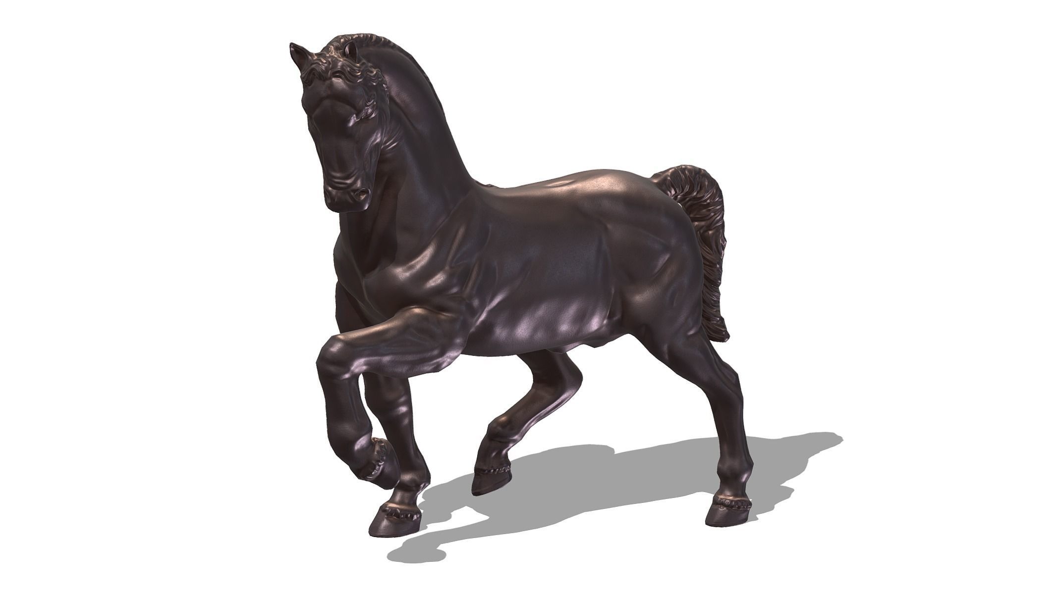 Horse Statue Low Poly PBR Realistic Low-poly 3D model_9