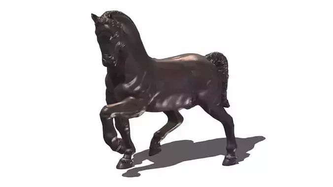Horse Statue Low Poly PBR Realistic