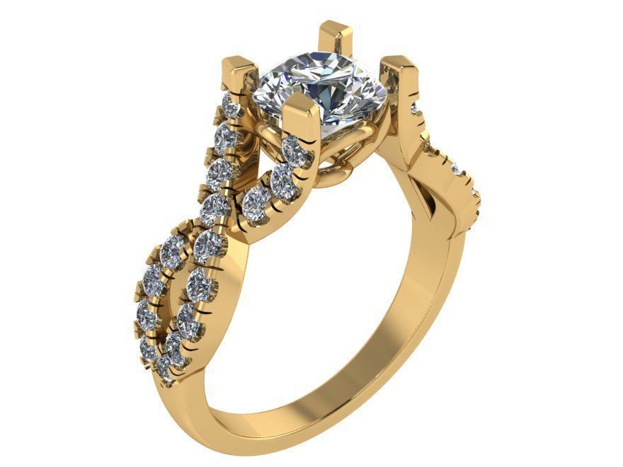 Textured diamond ring 2839 3D print model 3D print model_1