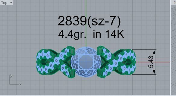 Textured diamond ring 2839 3D print model 3D print model_4