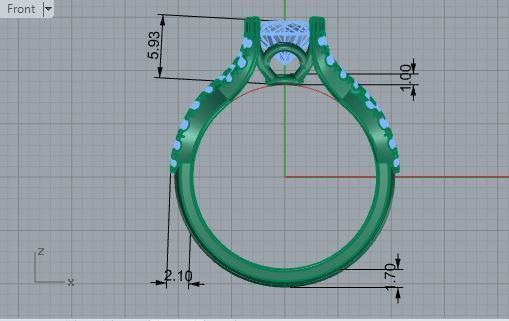 Textured diamond ring 2839 3D print model 3D print model_5