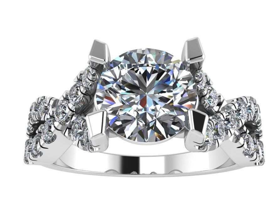 Textured diamond ring 2839 3D print model 3D print model_2