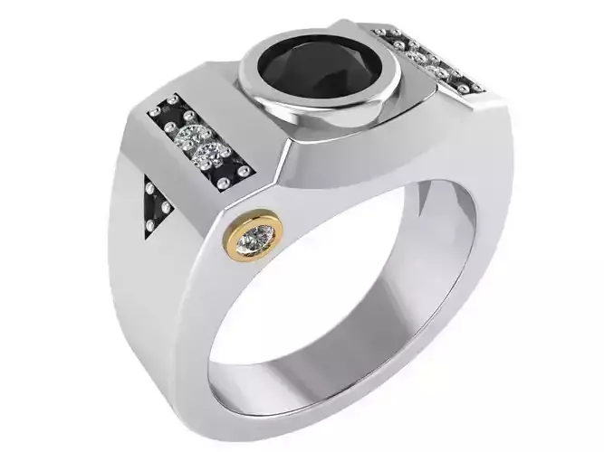 Gorgeous black stone ring 2840 3D print model