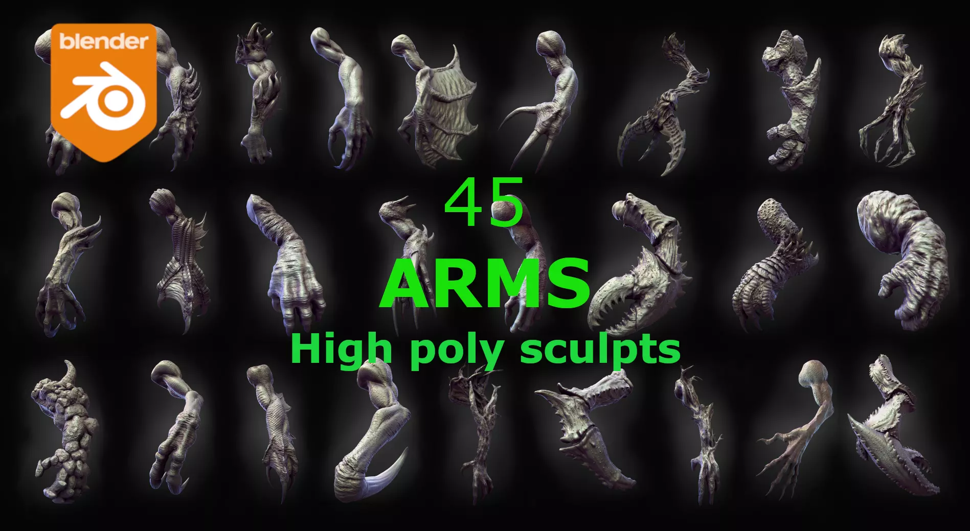 45 ARMS high poly sculpts 3D model_0