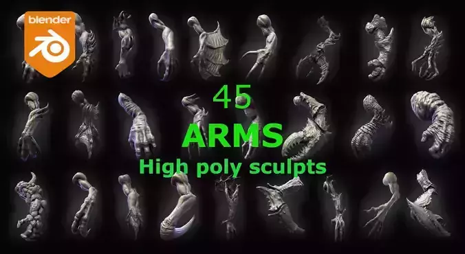45 ARMS high poly sculpts 3D model