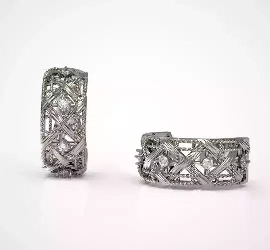 Wicker Earrings 3D print model