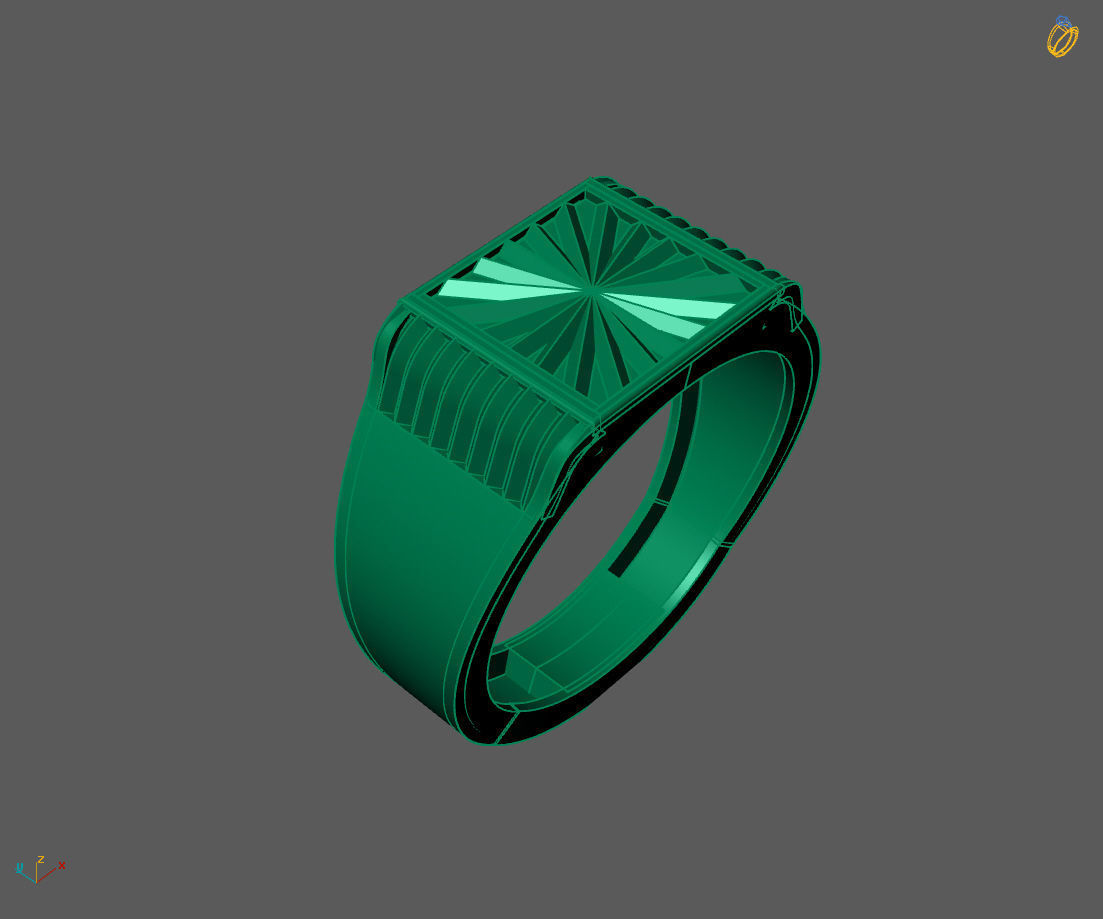 Gents Ring - Mens Ring STL READY FILES With 3DM Files 3D model 3D print model_1