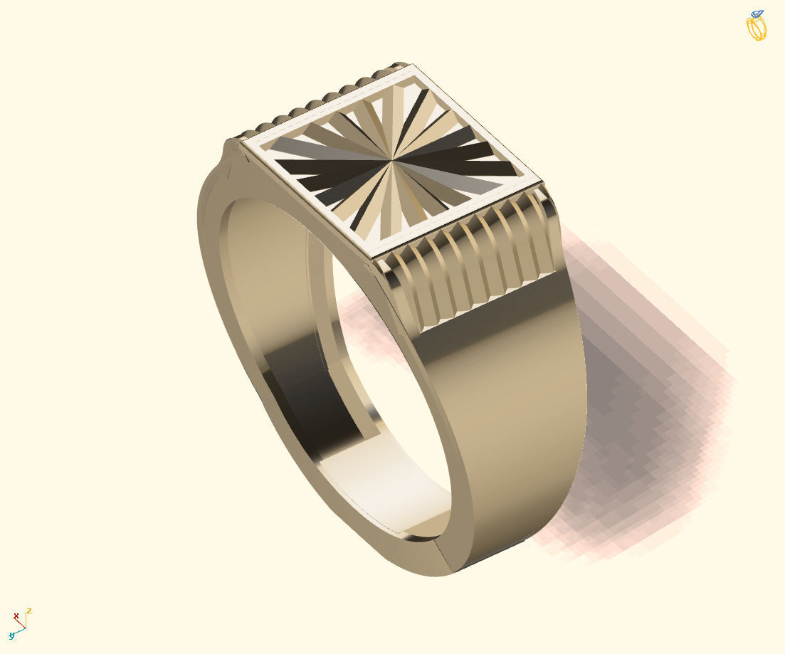 Gents Ring - Mens Ring STL READY FILES With 3DM Files 3D model 3D print model_4