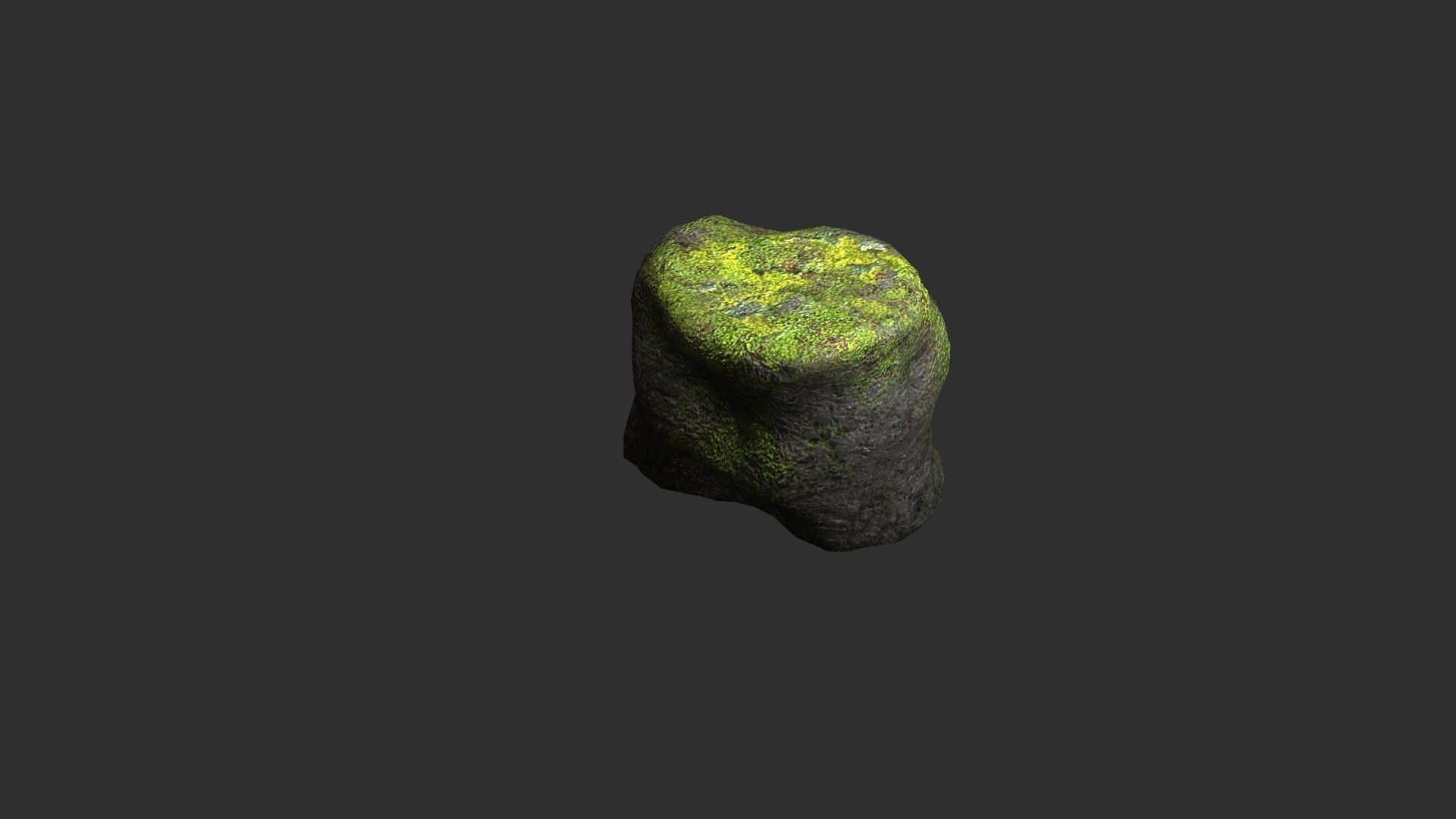 Short Flat Rocks - Moss 1 Low-poly 3D model_8