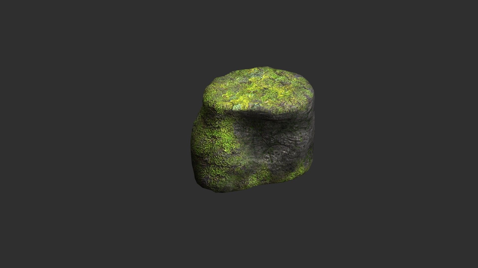 Short Flat Rocks - Moss 1 Low-poly 3D model_10