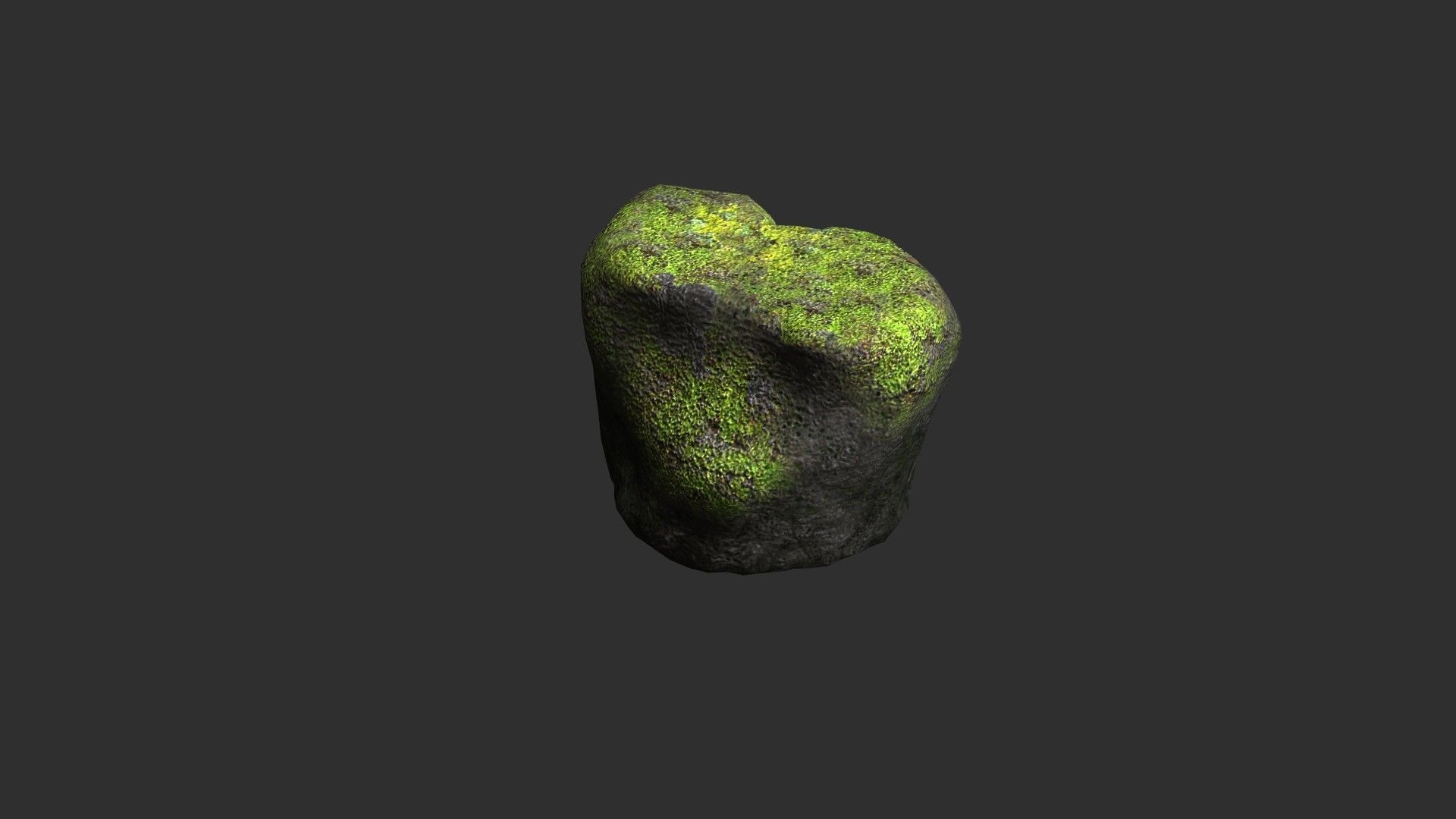 Short Flat Rocks - Moss 1 Low-poly 3D model_9