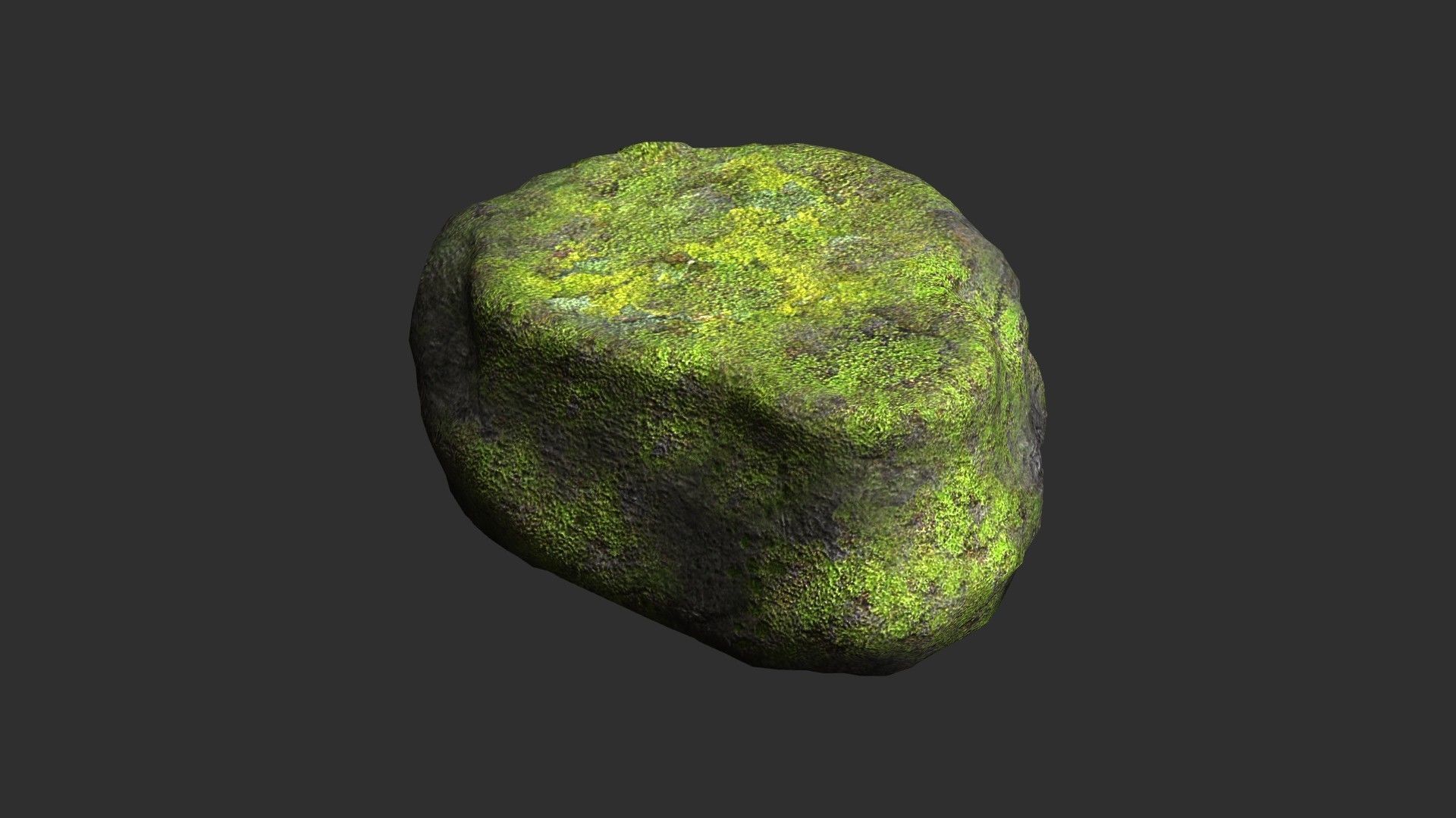 Short Flat Rocks - Moss 1 Low-poly 3D model_5