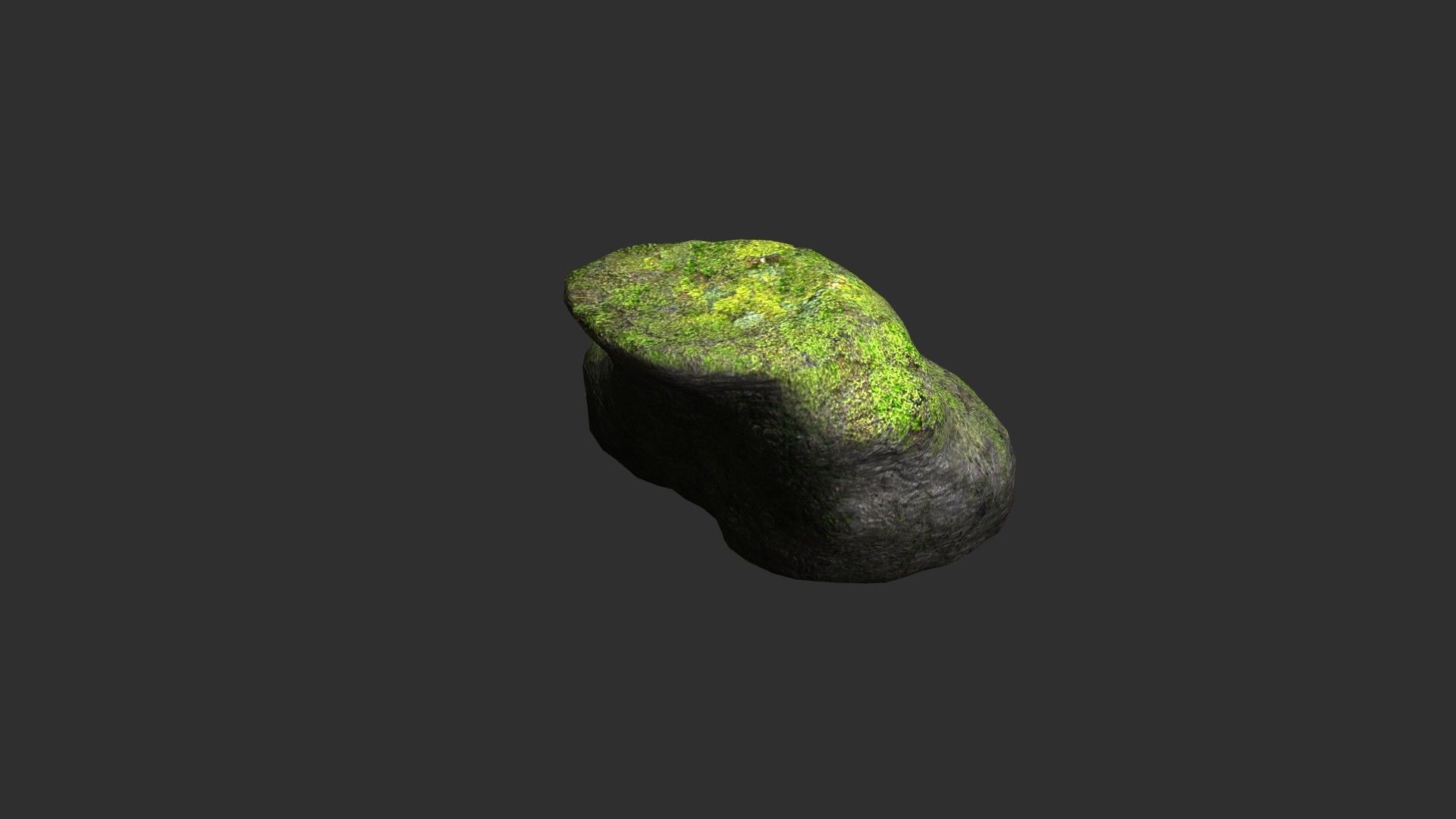 Short Flat Rocks - Moss 1 Low-poly 3D model_7