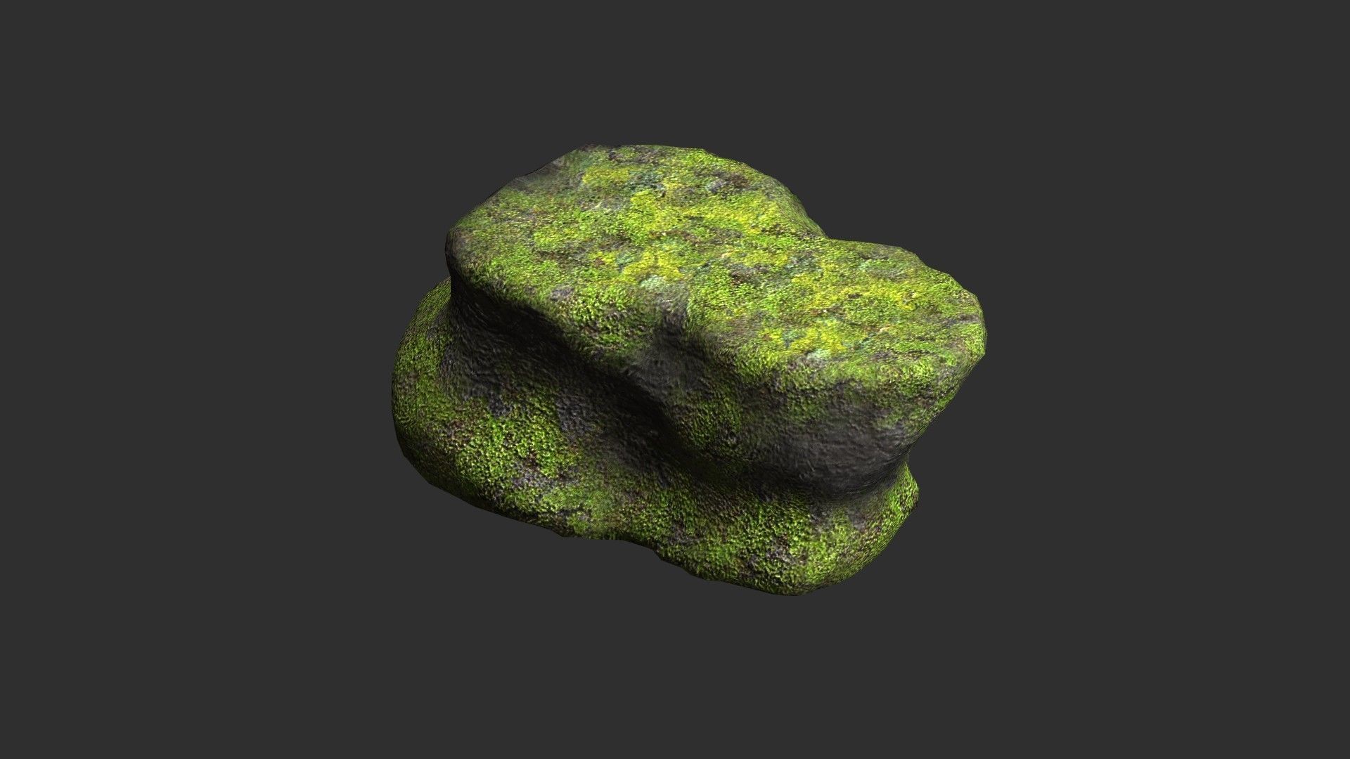 Short Flat Rocks - Moss 1 Low-poly 3D model_6