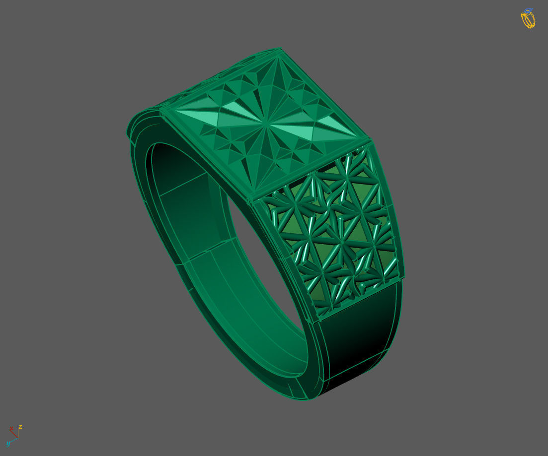 Gents Ring - Mens Ring STL READY FILES With 3DM Files 3D model 3D print model_4