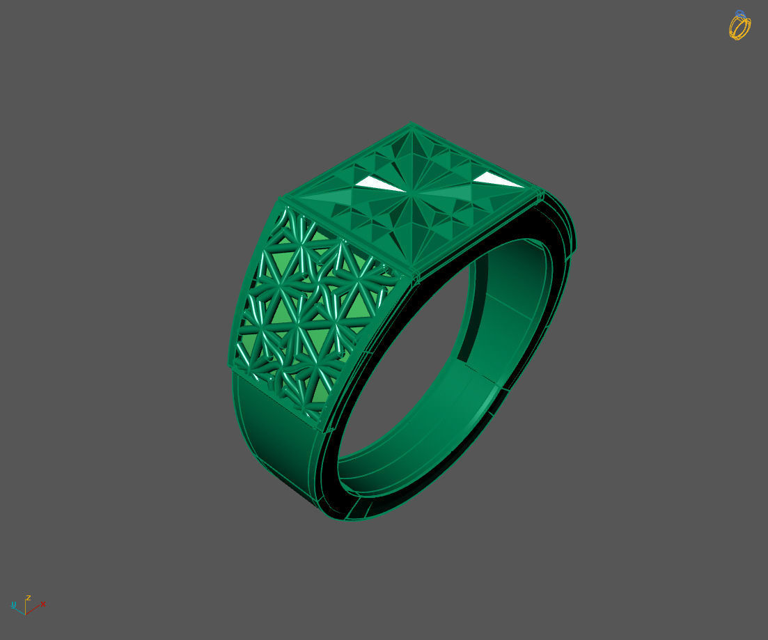 Gents Ring - Mens Ring STL READY FILES With 3DM Files 3D model 3D print model_1
