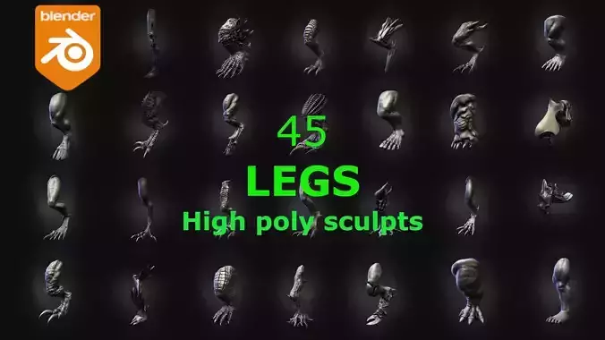 45 LEGS high poly sculpts 3D model