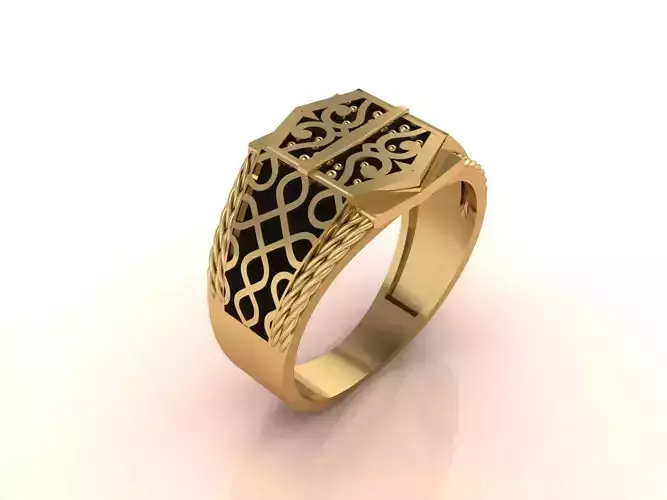 Gents Ring - Mens Ring STL READY FILES With 3DM Files 3D model