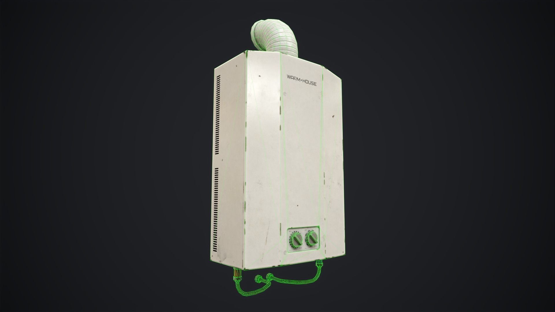 Domestic Water Boiler Low-poly 3D model_2