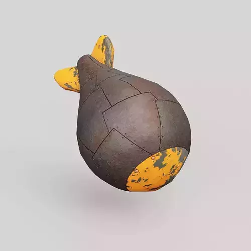 Nuclear Atom Bomb in Steampunk Style Low-poly 3D model