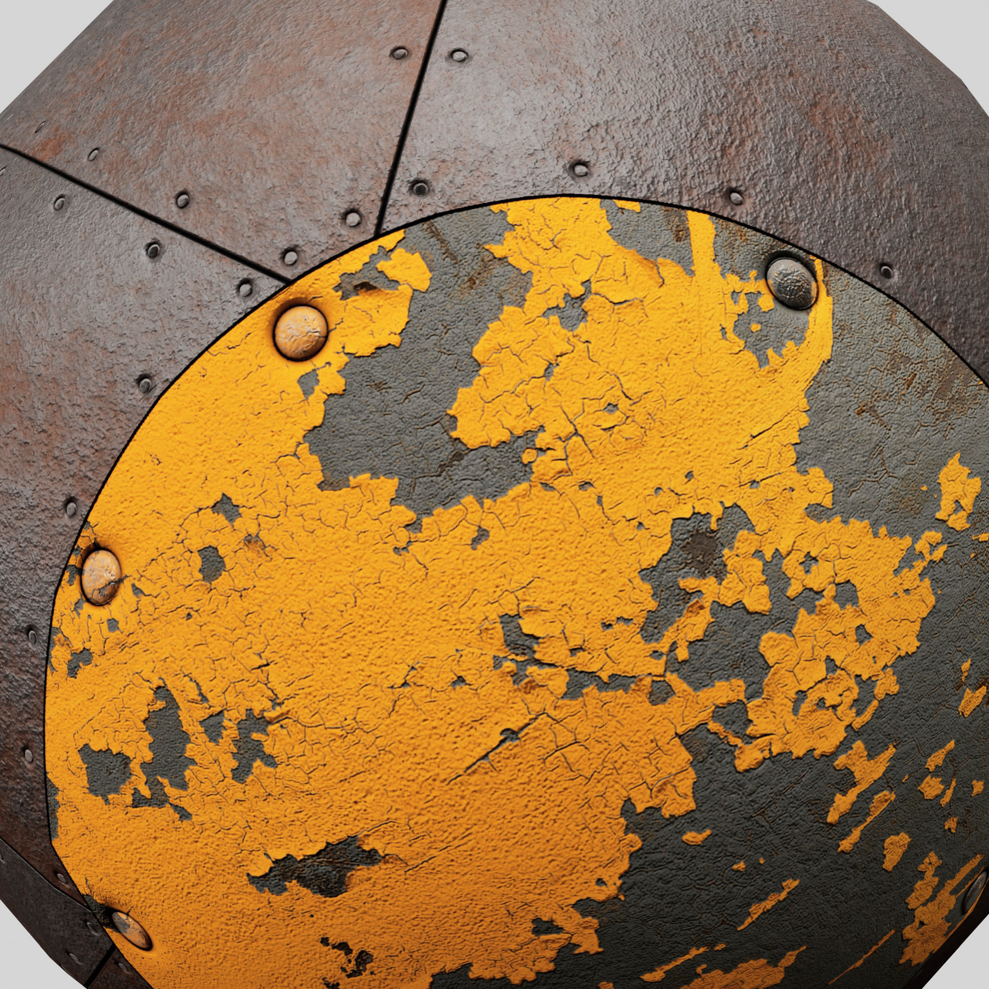 Nuclear Atom Bomb in Steampunk Style Low-poly 3D model_13