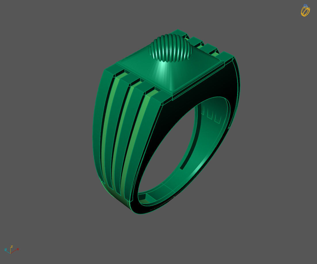 Gents Ring - Mens Ring STL READY FILES With 3DM Files 3D model 3D print model_1