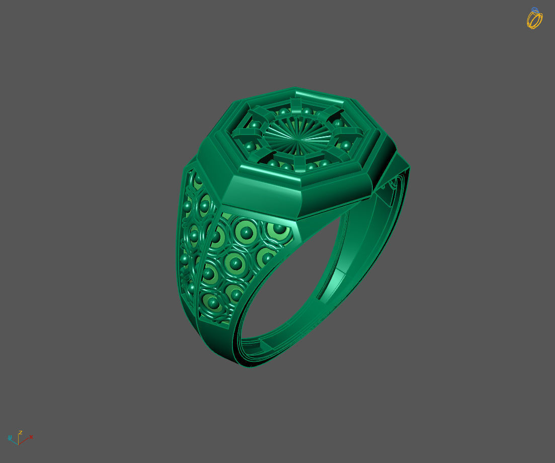 Gents Ring - Mens Ring STL READY FILES With 3DM Files 3D model 3D print model_1