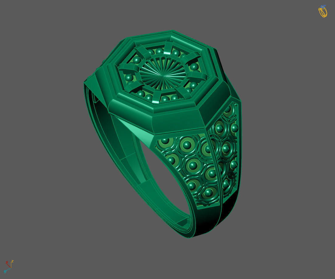 Gents Ring - Mens Ring STL READY FILES With 3DM Files 3D model 3D print model_4
