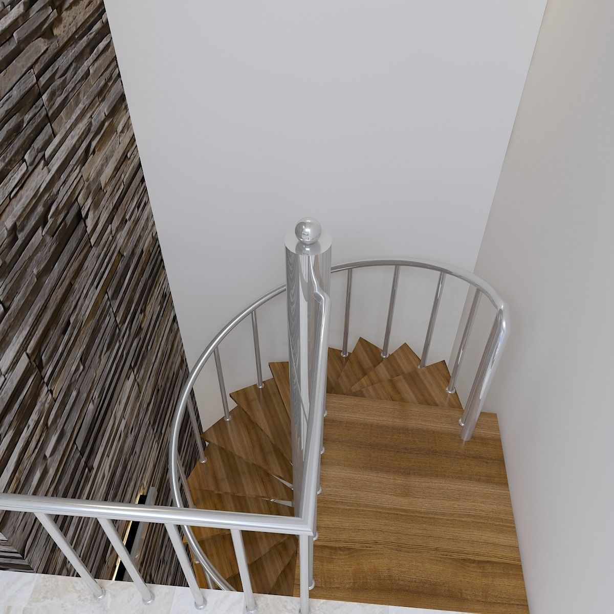 STAIR spiral staircase design Low-poly 3D model_3