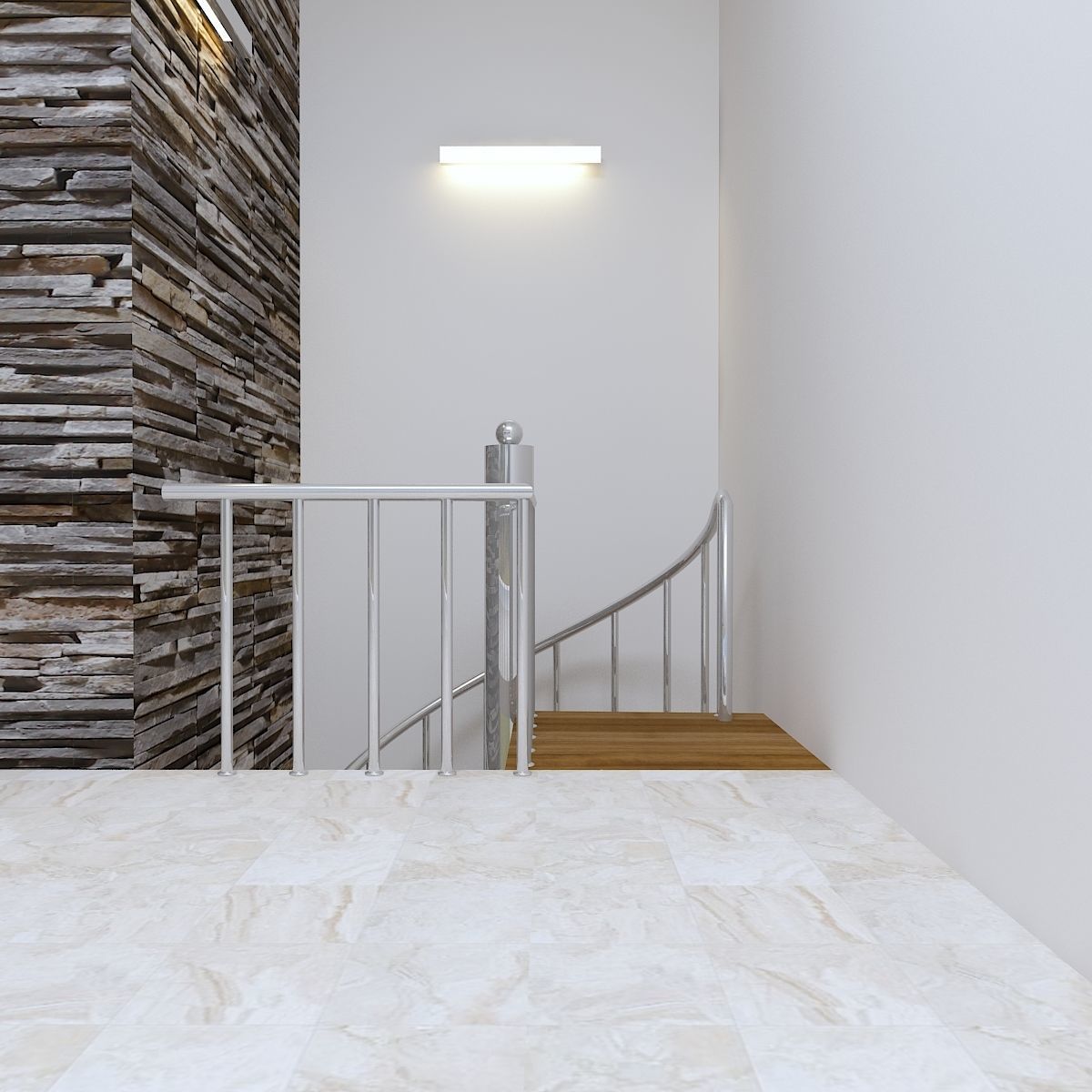 STAIR spiral staircase design Low-poly 3D model_2