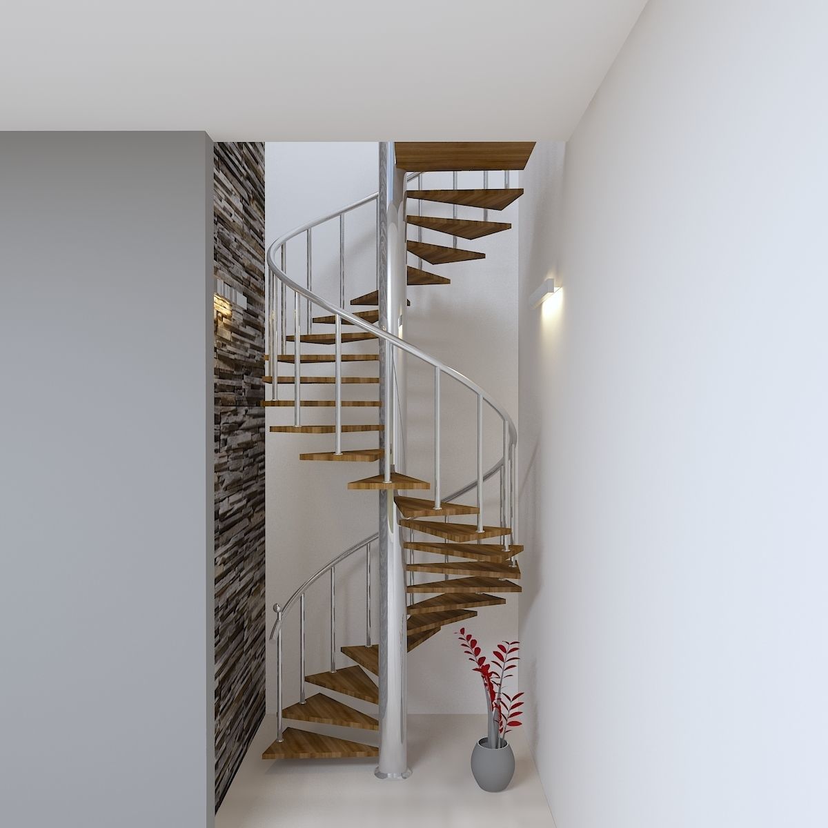 STAIR spiral staircase design Low-poly 3D model_1