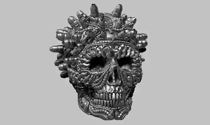 skull robot head a20 3d print model 3D print model