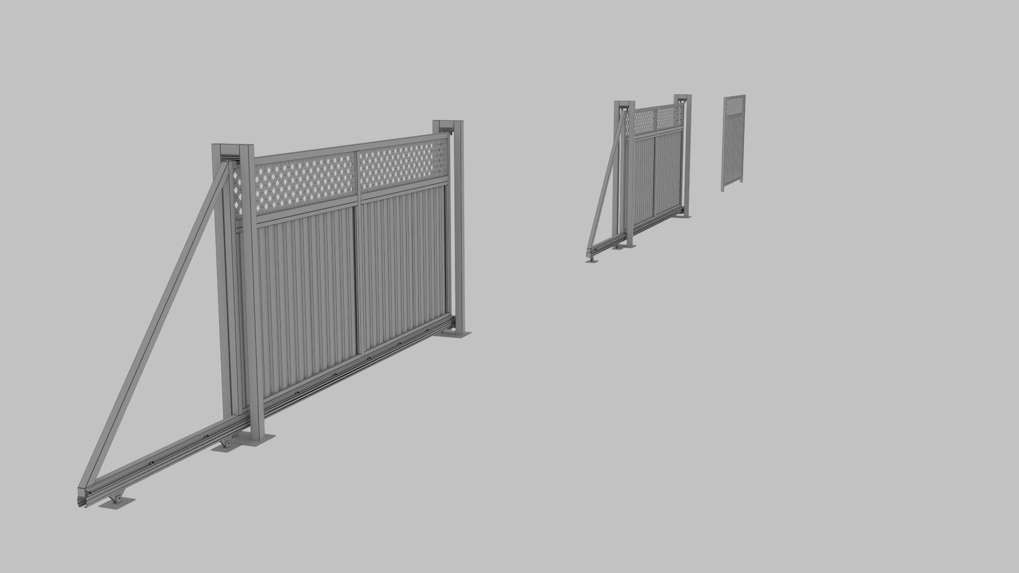 sliding gates 3D model_7