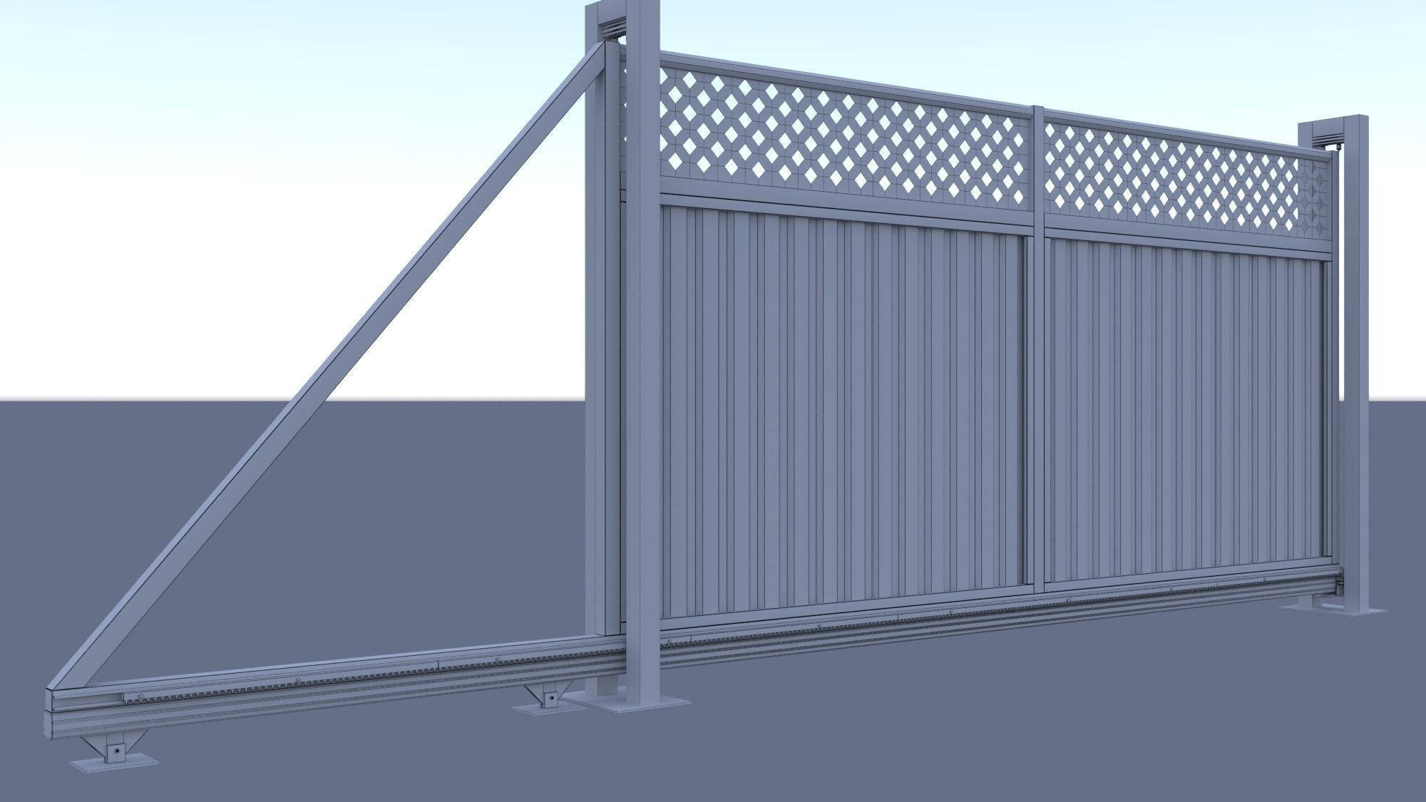sliding gates 3D model_4