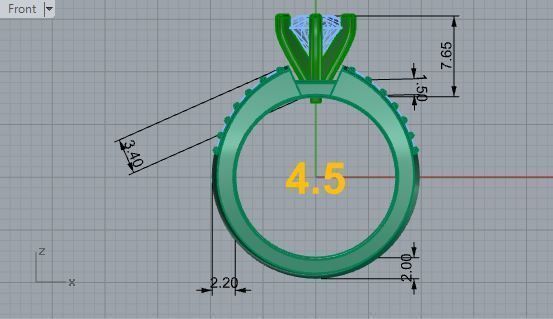 Dressy Diamond ring 2847 3D print model 3D print model_5