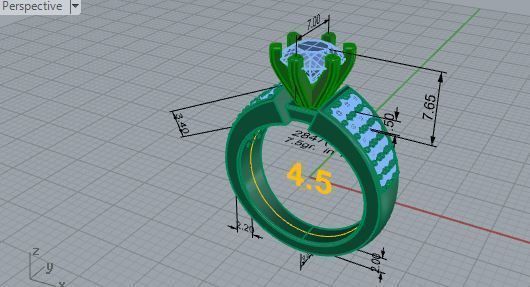Dressy Diamond ring 2847 3D print model 3D print model_7