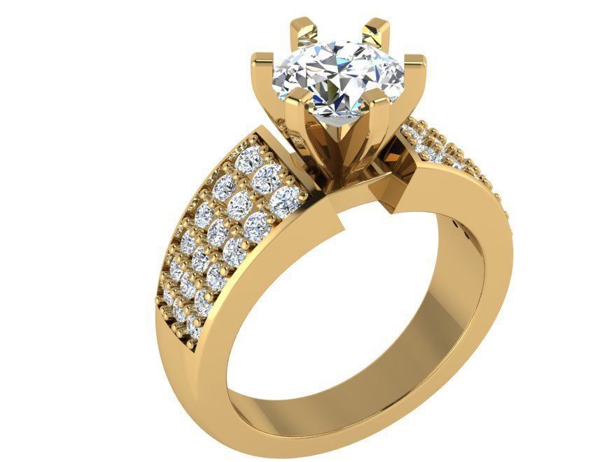 Dressy Diamond ring 2847 3D print model 3D print model_1
