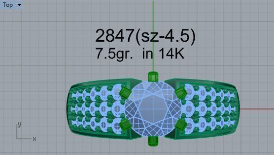 Dressy Diamond ring 2847 3D print model 3D print model_4
