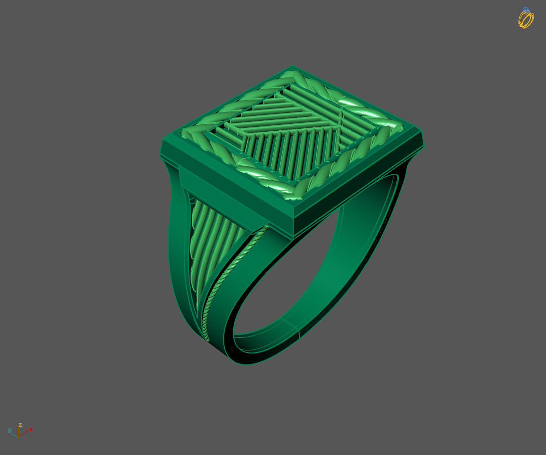 Gents Ring - Mens Ring STL READY FILES With 3DM Files 3D model 3D print model_1