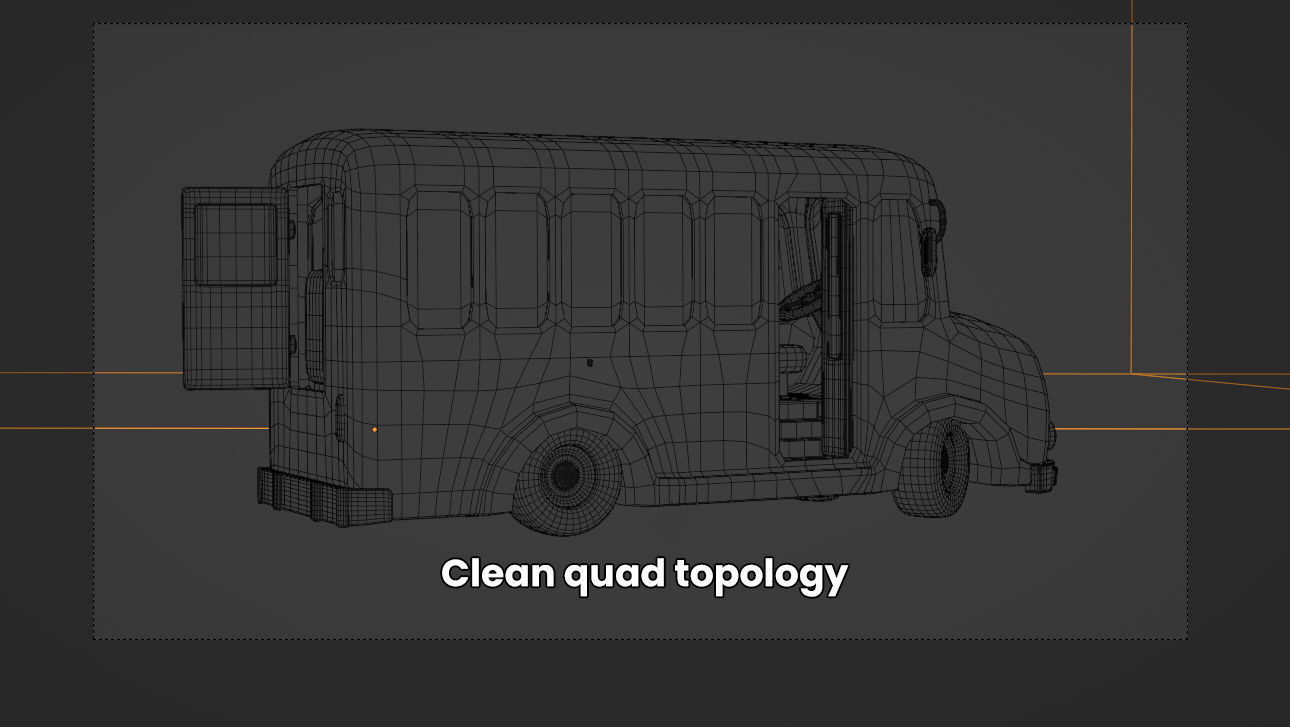 Stylized Cartoon School Bus - fully rigged 3D model_6