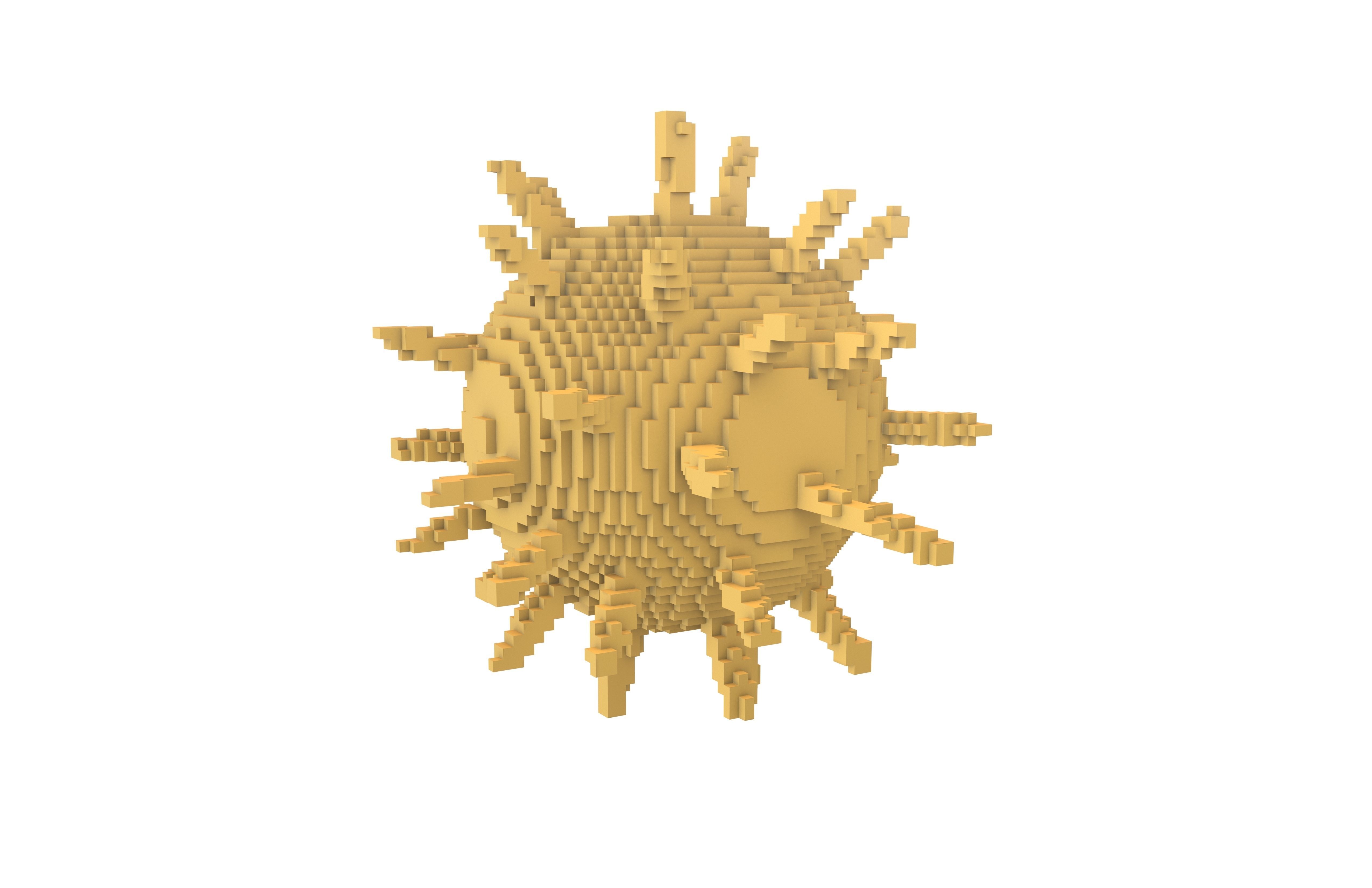 Voxel Virus v2 008 Low-poly 3D model_2