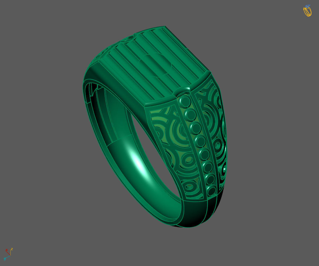 Gents Ring - Mens Ring STL READY FILES With 3DM Files 3D model 3D print model_4