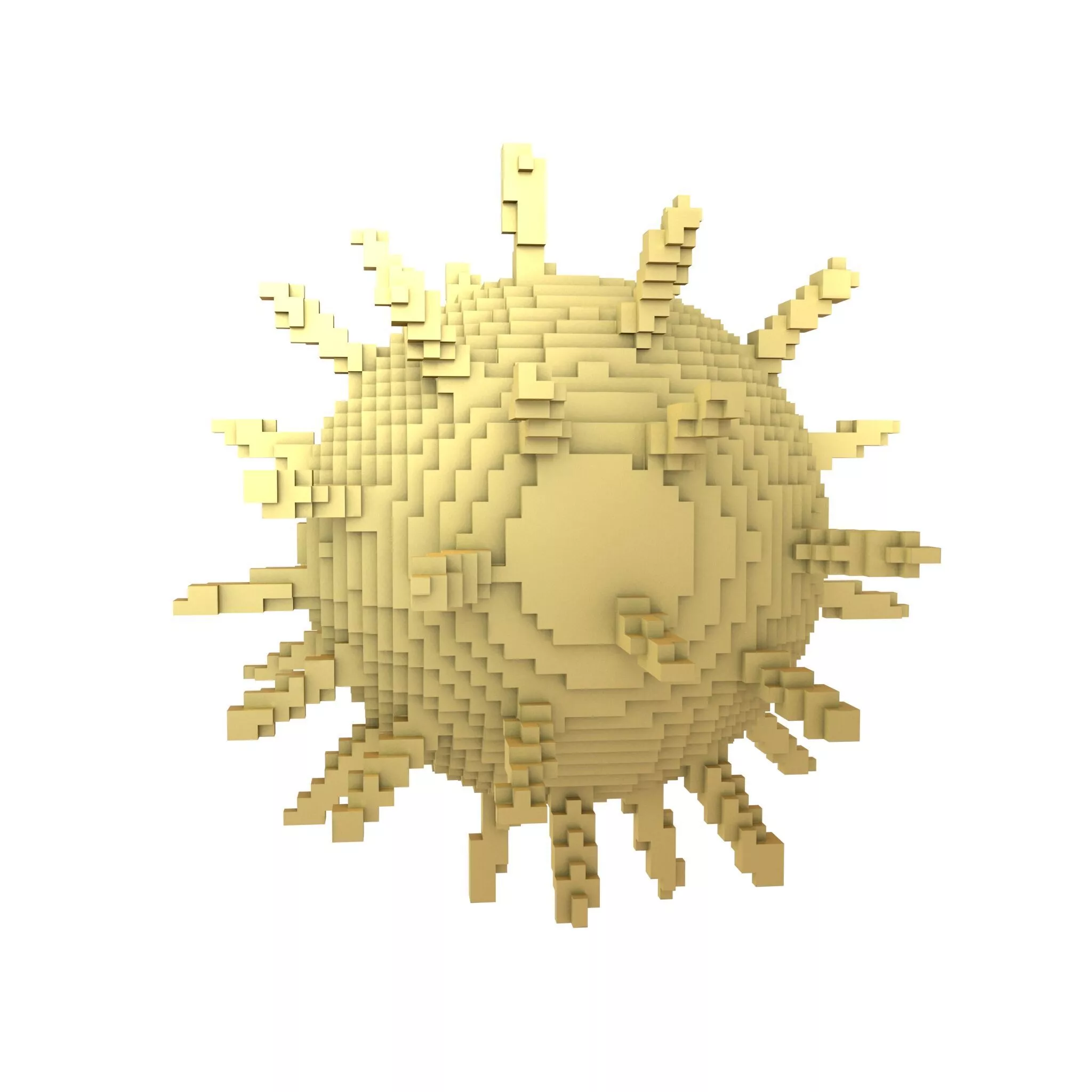 Voxel Virus v2 010 Low-poly 3D model
