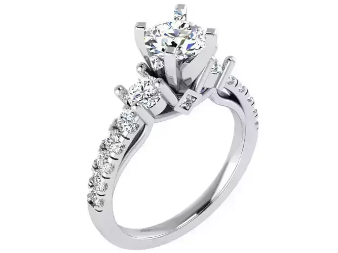 Beautiful diamond ring 2851 3D print model