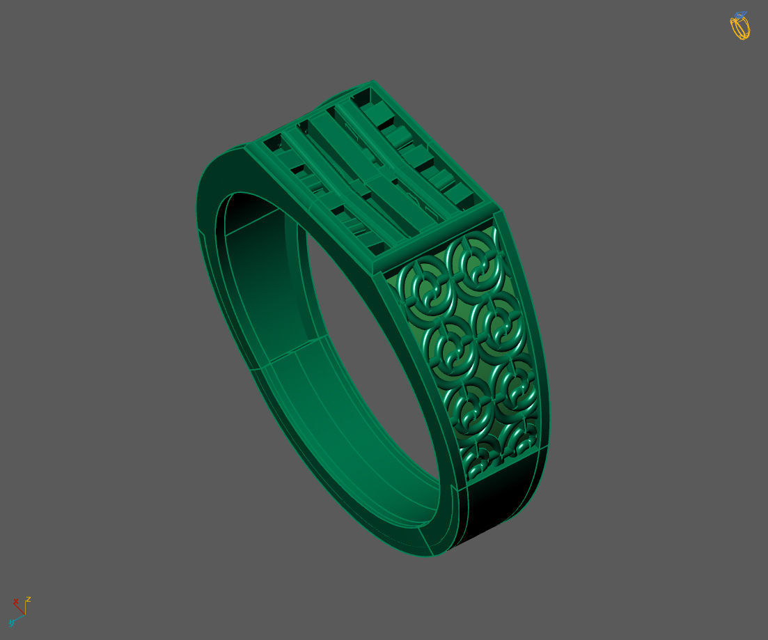 Gents Ring - Mens Ring STL READY FILES With 3DM Files 3D model 3D print model_4