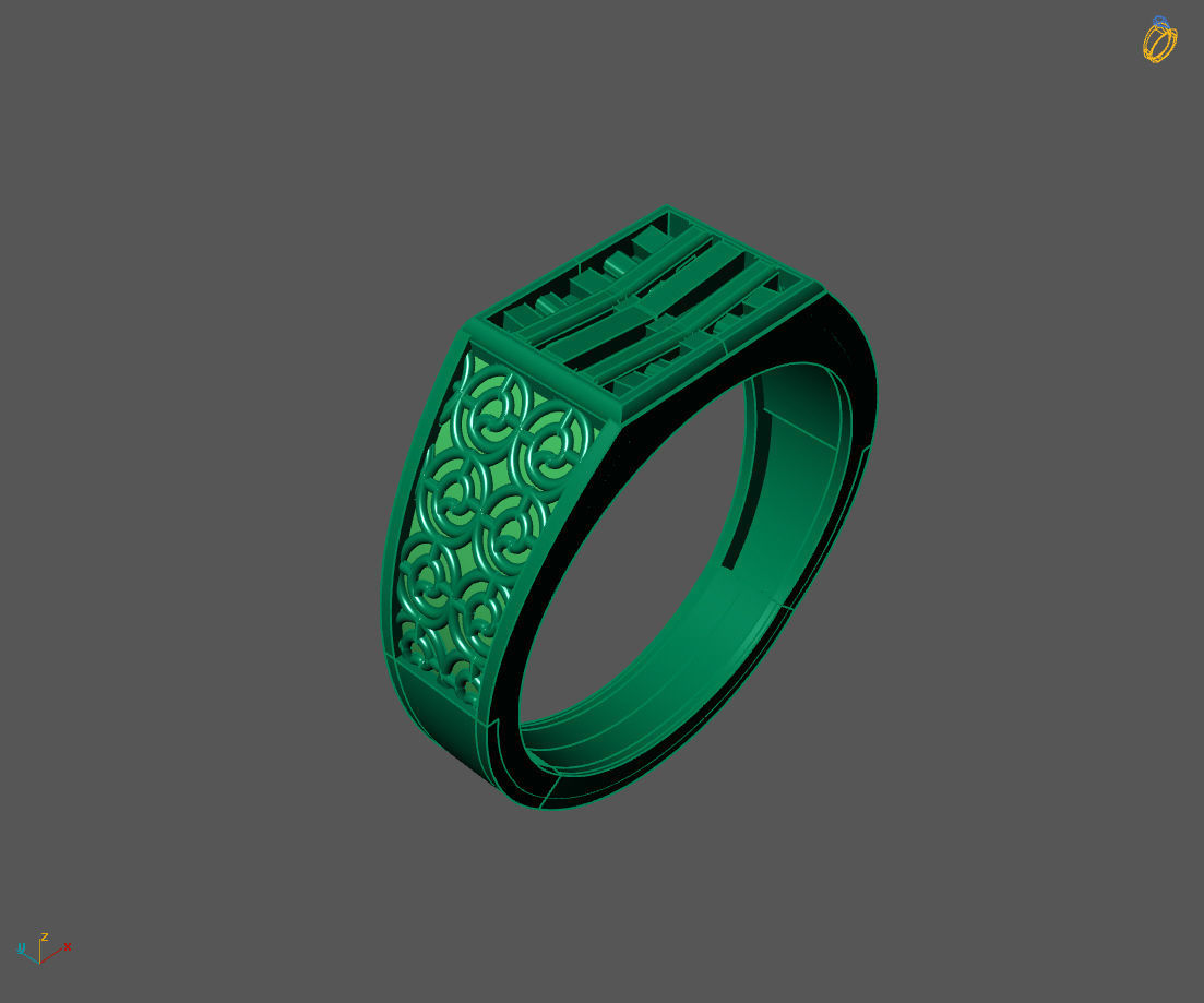 Gents Ring - Mens Ring STL READY FILES With 3DM Files 3D model 3D print model_1