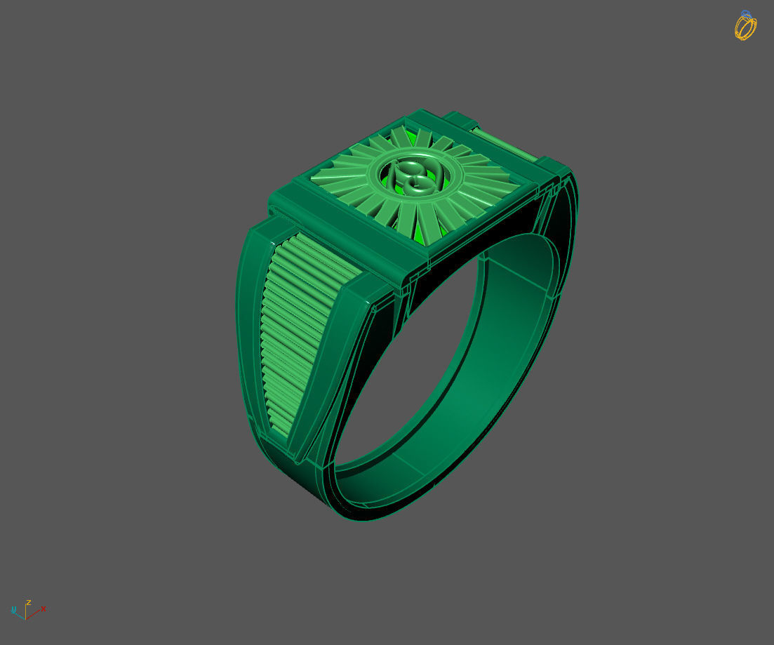 Gents Ring - Mens Ring STL READY FILES With 3DM Files 3D model 3D print model_1